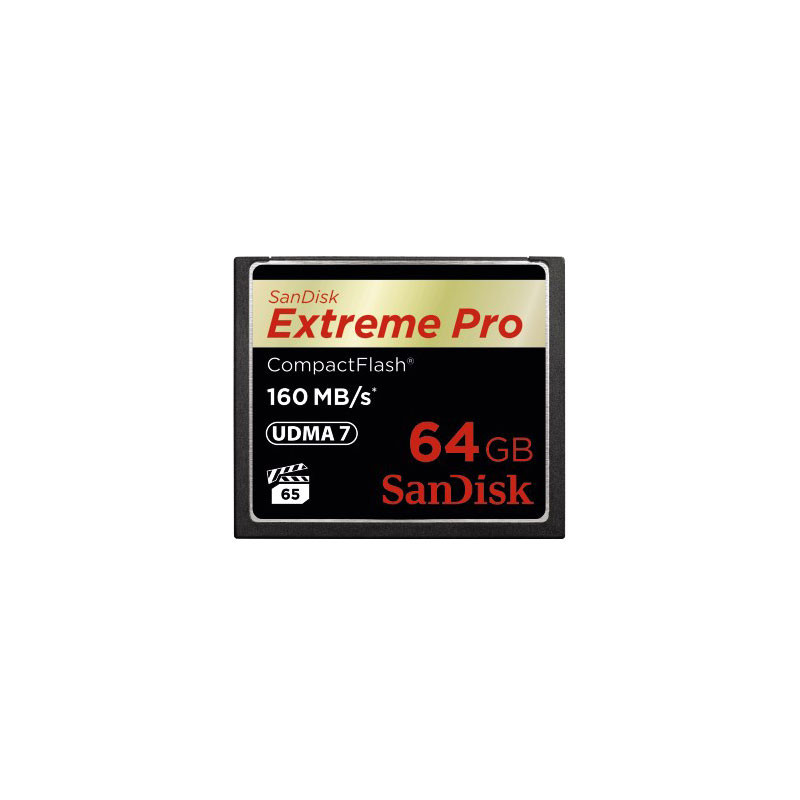 SANDISK CF Extreme PRO 64GB  (jusqu'à 160MB/S en lecture et  150MB/S en écriture)