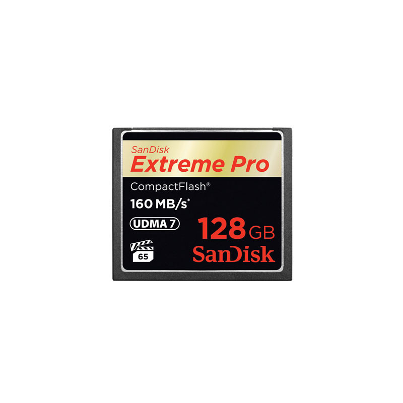 SANDISK CF Extreme PRO 128GB (jusqu'à 160MB/S en lecture et  150MB/S en écriture)