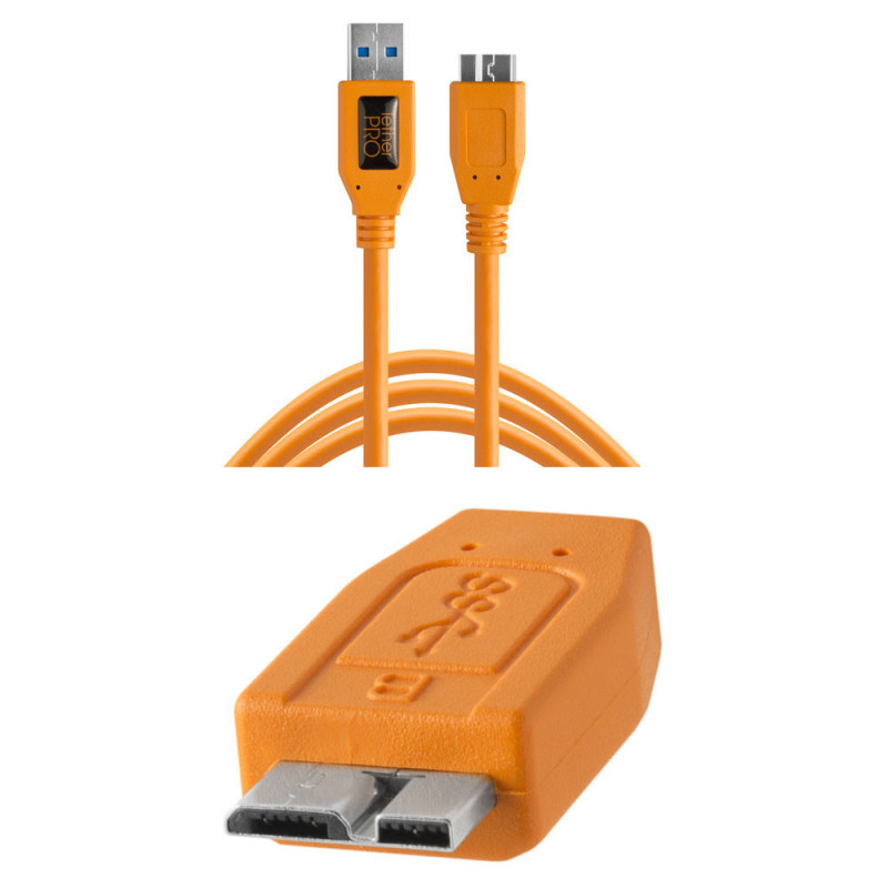 TETHERTOOLS CABLE USB3 5M POUR D800/5D MARK IV ORANGE