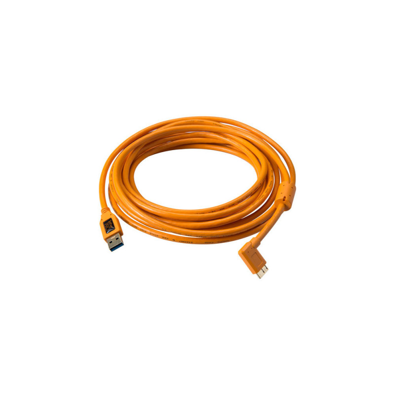 TETHERTOOLS CABLE USB3/MICRO B 4.6M COUDE DROIT ORANGE