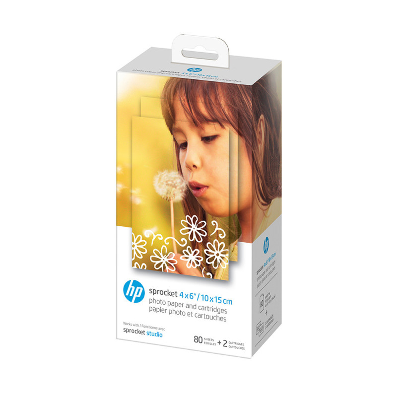 HP PAPIER 80 PACK 4X6+2 CARTOUCHES HP SPROCKET STUDIO