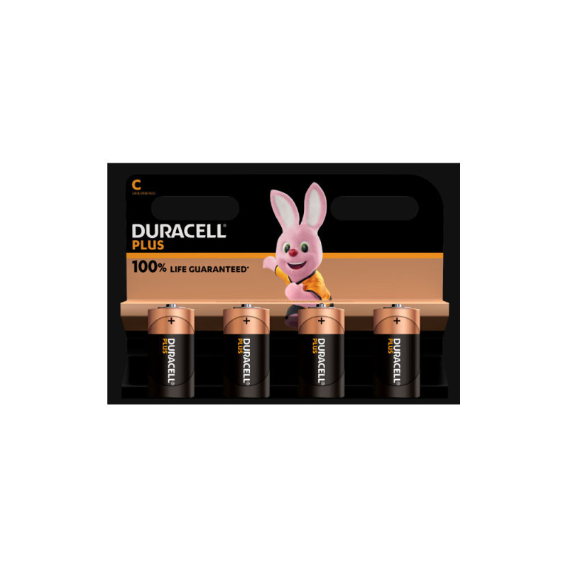 DURACELL PILE 100%PLUS LR14/C X4