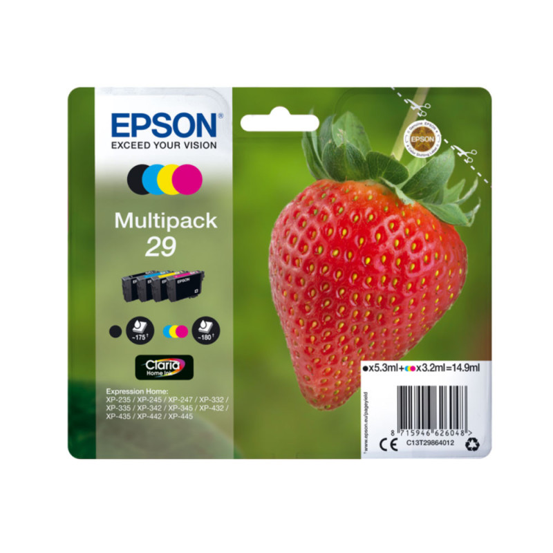 EPSON ENCRE T2986 FRAISE MULTIPACK N/C/M/J XP-235/332/335/432/435