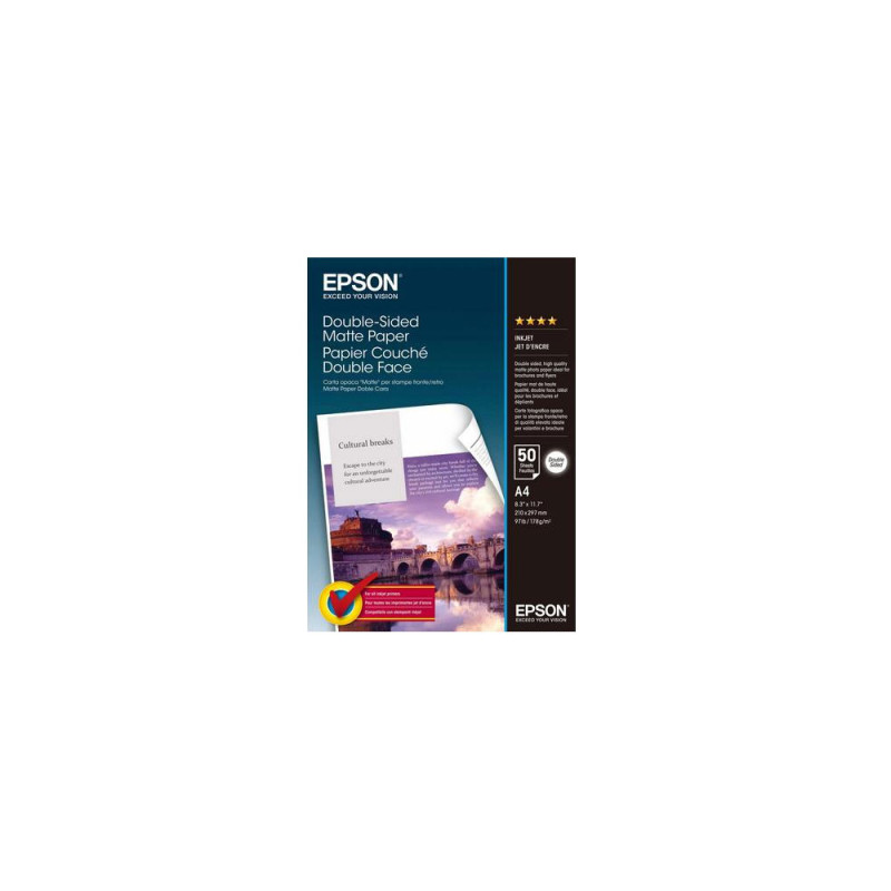 EPSON PAPIER COUCHE DOUBLE FACE 50F 178G