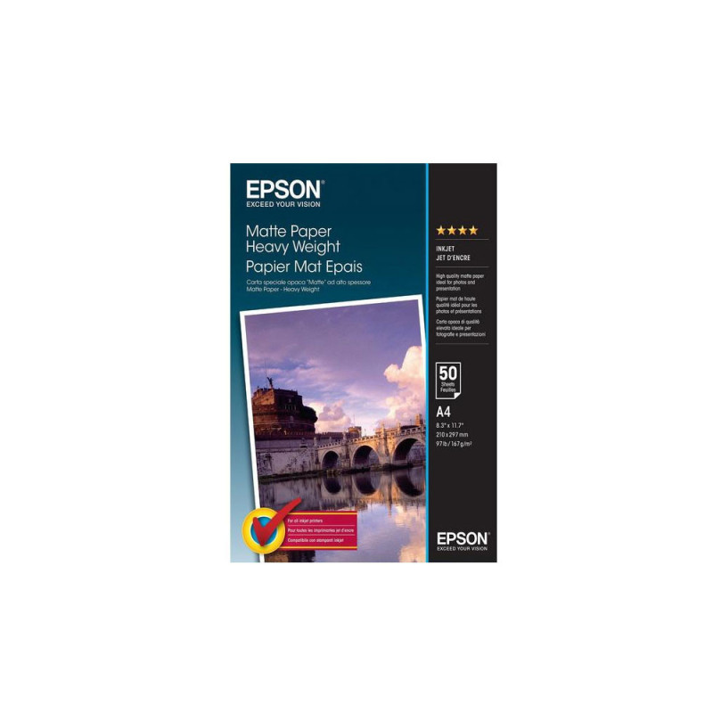 EPSON PAPIER MAT EPAIS A4 50F 167G