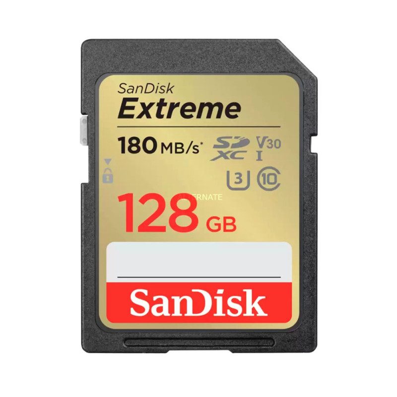 SANDISK SD EXTREME 128GB (jusqu'à 180MB/S en lecture et 90MB/S en écriture)