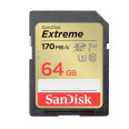 SANDISK SD Extreme 64GB (jusqu\'à 170MB/S en lecture et 80MB/S en écriture)