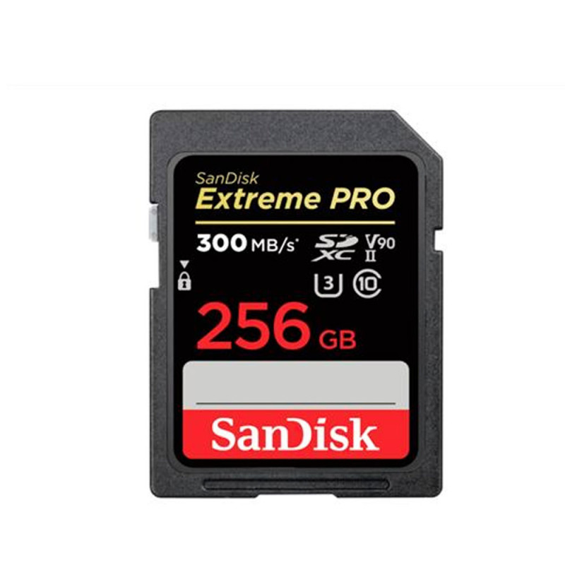 SANDISK SD EXTREME PRO UHS-II 256GB(jusqu'à 300MB/S en lecture et 260MB/S en écriture)