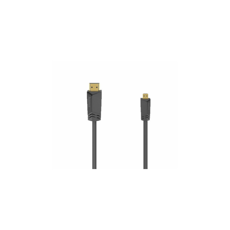 HAMA CABLE HDMI MALE TYPE A/Micro HDMI MALE TYPE D ETHERNET 1.5M