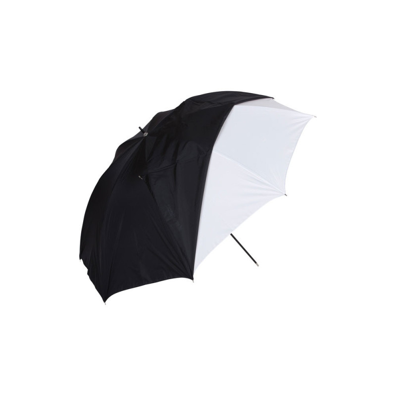 WESTCOTT PARAPLUIE 45" BLANC SATINE AVEC DOS NOIR AMOVIBLE 114CM