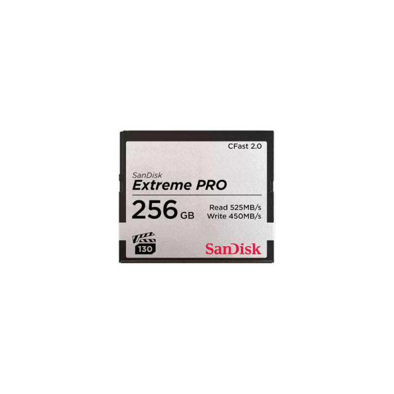 SANDISK CFast 2.0 Extreme PRO 256GB VPG 130 (jusqu'à 525MB/S en lecture et  450MB/S en écriture)