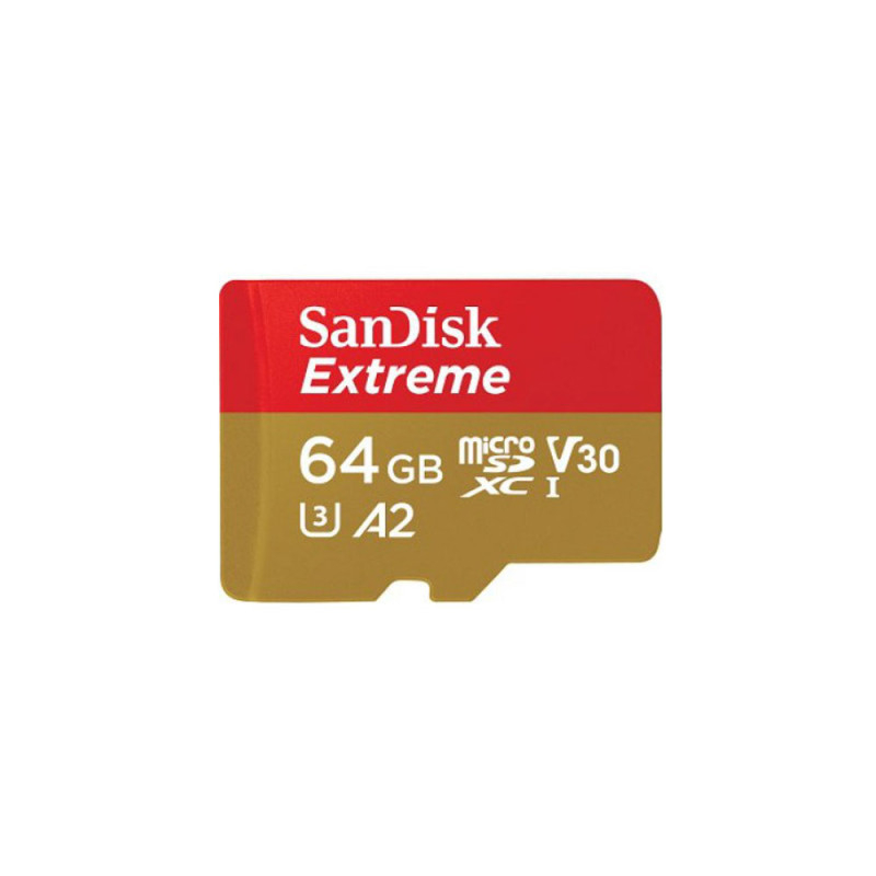 SANDISK MICRO SD EXTREME 64GB 170 MB/S +ADAPTER+1YEAR RESCUE PRO DELUXE