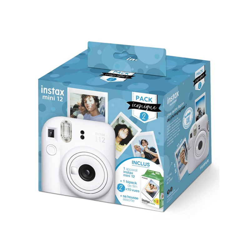 FUJIFILM INSTAX MINI 12 WHITE PACK ICONIQUE