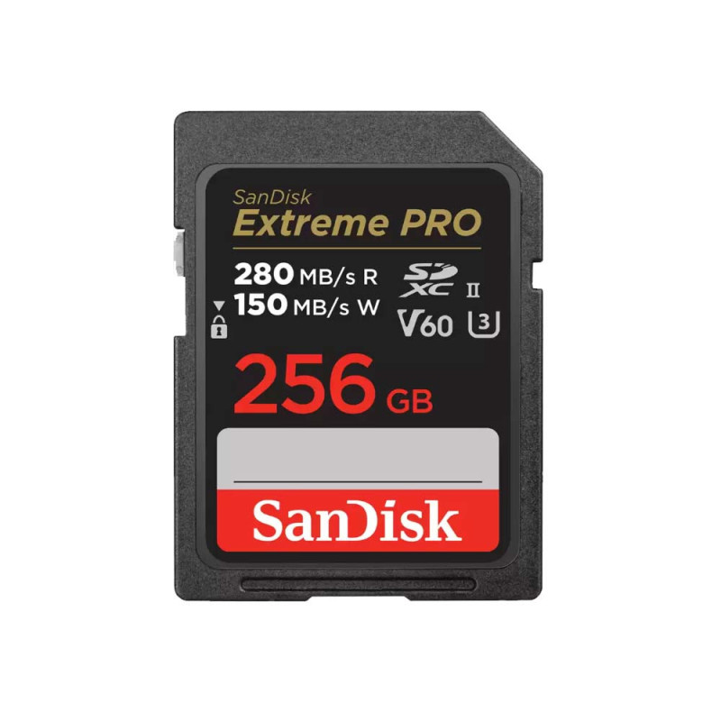 SANDISK SD EXTREME PRO UHS-II 256GB (jusqu'à 280MB/S en lecture et 150MB/S en écriture)