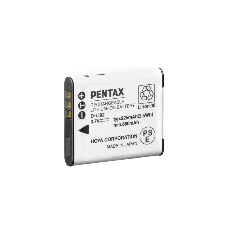 PENTAX D-LI92 Batterie pour WG1/2/3/10/50/ X70/ RZ10/18/ I10