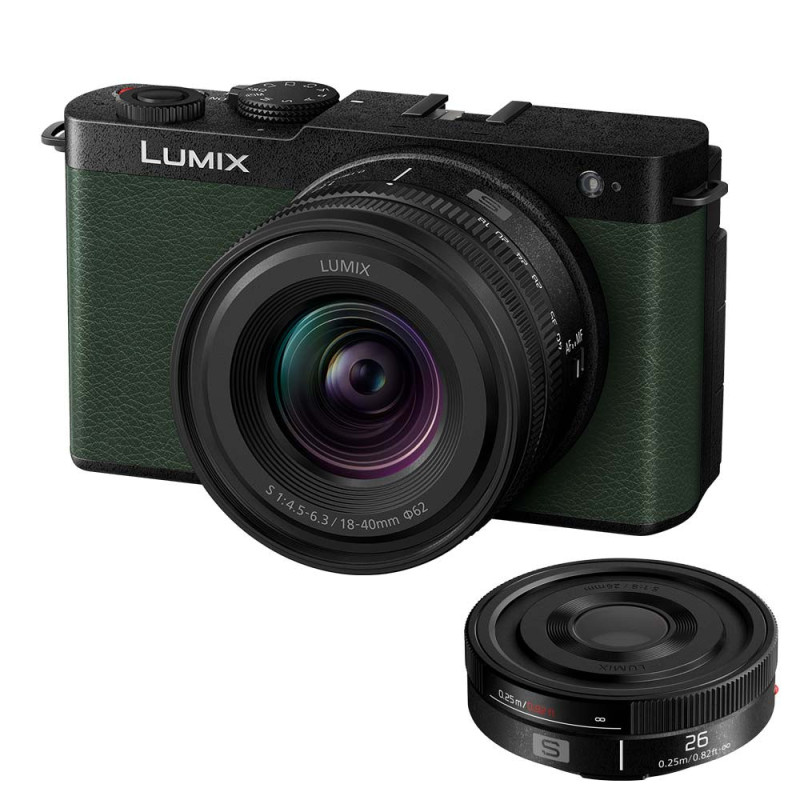 PANASONIC LUMIX DC-S9 Noir + 18-40 mm f/4,5-6,3 + 26 mm f/8 OFFERT