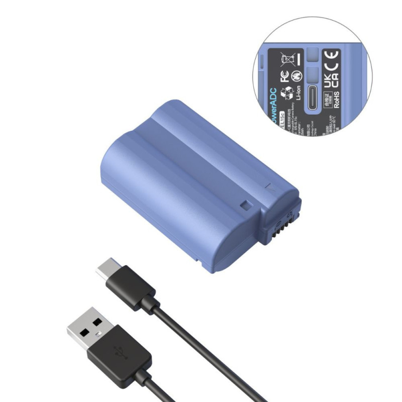 SMALLRIG 4332B BATTERIE USB-C BLEU EN-EL15C