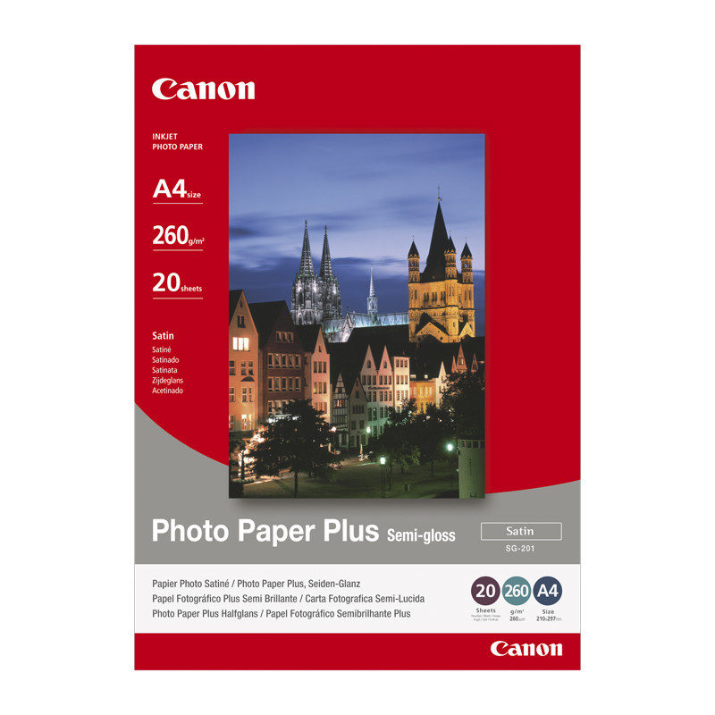 CANON SG-201 papier PHOTO satiné 260 gr/m² format A4 (210x297) pochette de 20 feuilles