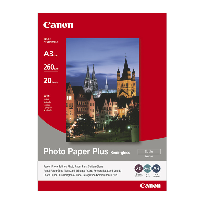 CANON SG-201 papier PHOTO satiné 260 gr/m² format A3 (297x420) pochette de 20 feuilles