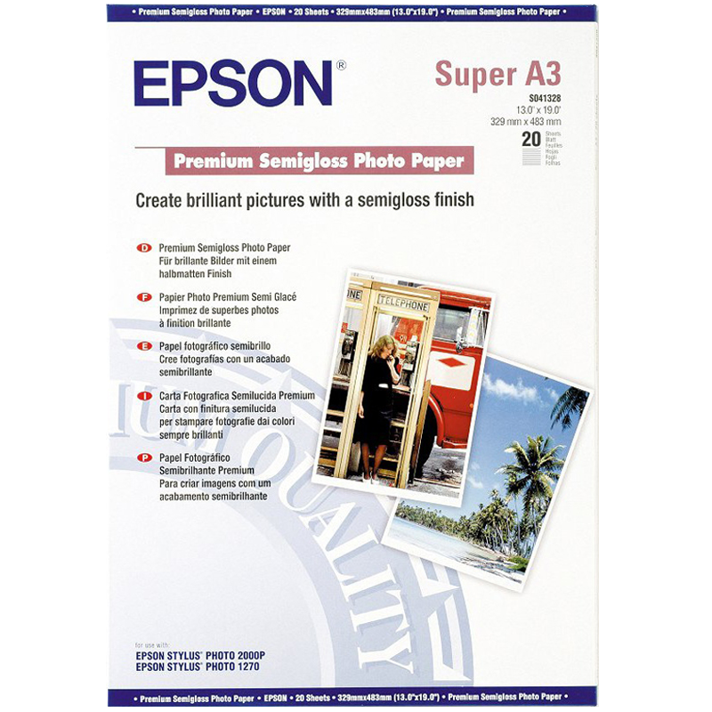 EPSON PAPIER PHOTO PREMIUM SEMI GLACE A3 20F 251G