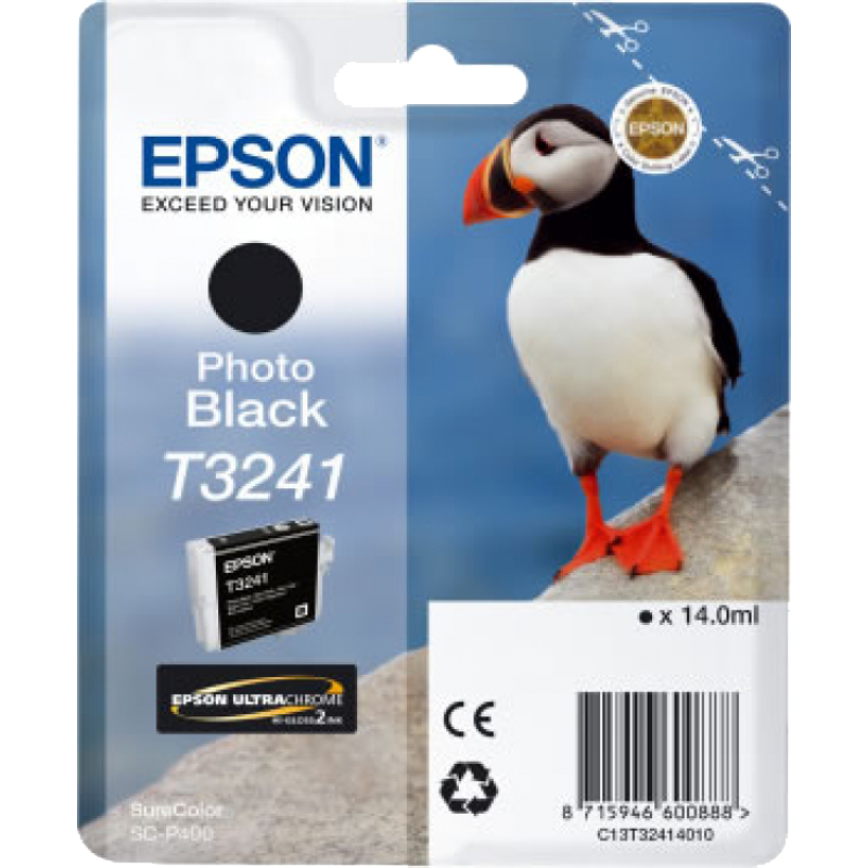 EPSON ENCRE T3241 MACAREUX NOIRE PHOTO POUR SC-P400