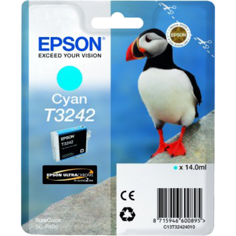 EPSON ENCRE T3242 MACAREUX CYAN POUR SC-P400