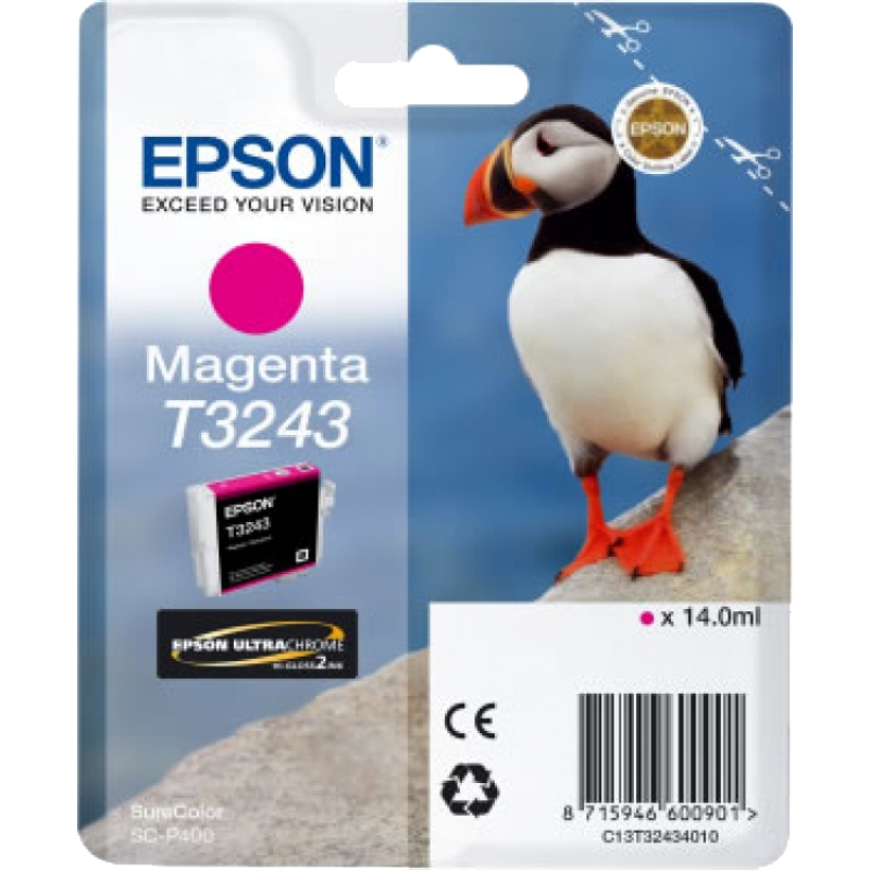 EPSON ENCRE T3243 MACAREUX MAGENTA POUR SC-P400