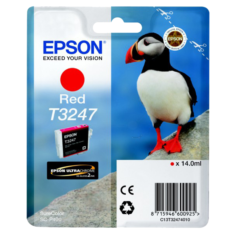 EPSON ENCRE T3247 MACAREUX ROUGE POUR SC-P400