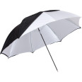 WESTCOTT PARAPLUIE 32" 3-EN-1 BLANC SATINE NEUTRE AVEC DOS NOIR AMOVIBLE 81CM