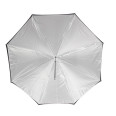 WESTCOTT PARAPLUIE 32" 3-EN-1 BLANC SATINE NEUTRE AVEC DOS NOIR AMOVIBLE 81CM