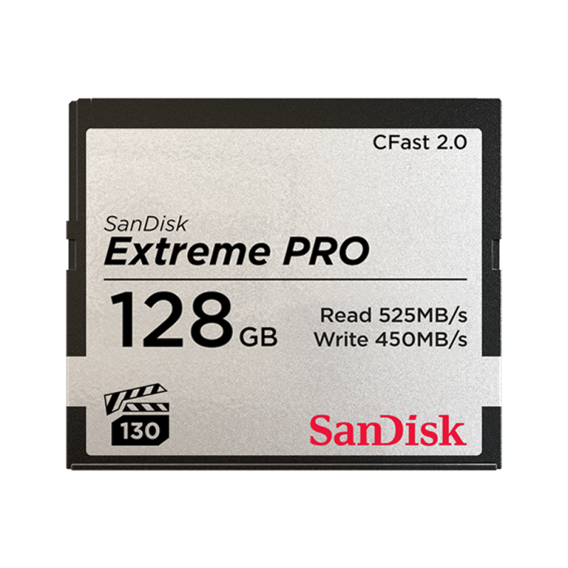 SANDISK CFast 2.0 Extreme PRO 128GB VPG 130 (jusqu'à 525MB/S en lecture et  450MB/S en écriture)