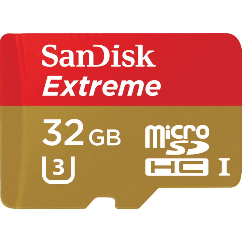 SANDISK Micro SD Extreme Action Cam 32GB  CL10 U3 V30 + Adaptateur  (jusqu'à 100MB/S en lecture)