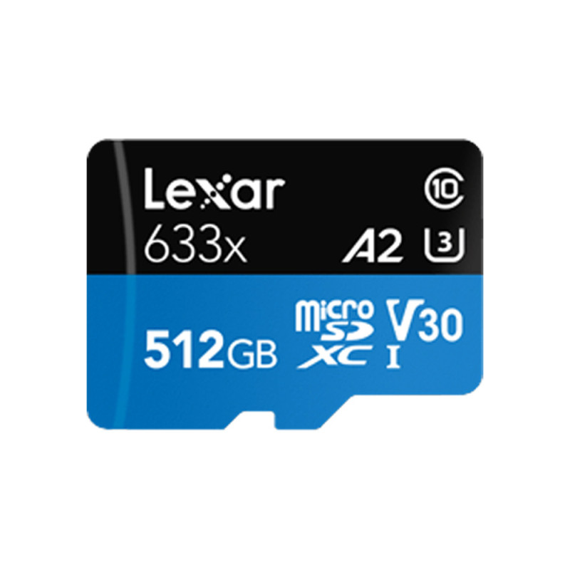 LEXAR Micro SD 633X 512 GB CLASS 10 U1 (lecture 100MB/S, écriture 70MB/S)