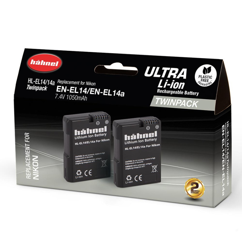 HAHNEL Batterie compatible Nikon EN-EL14 ULTRA Twin Pack