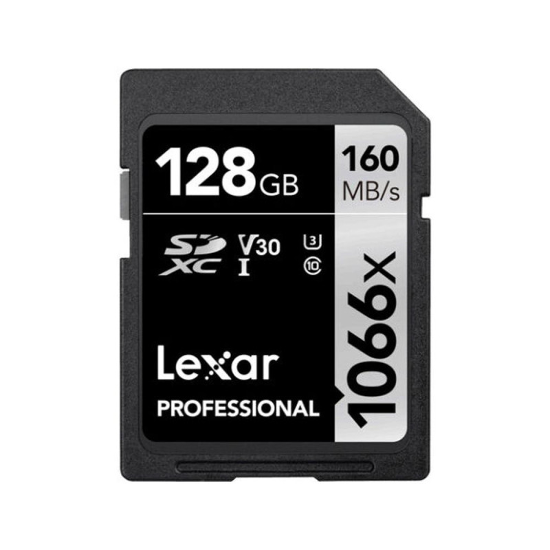 LEXAR PRO SD 1066X 128GB CLASS 10 U3 (jusqu'à 160MB/S en lecture et  120MB/S en écriture)