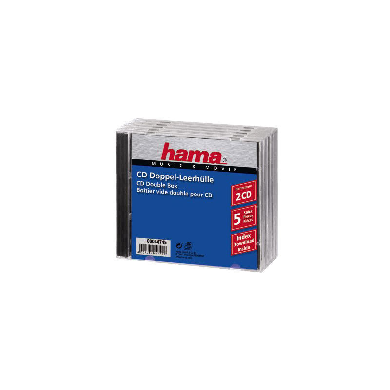 HAMA 5 Boîtiers CD standard doubles