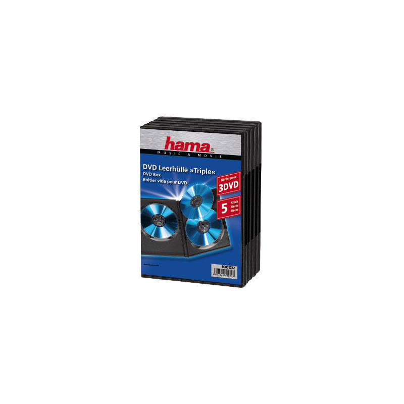 HAMA 5 Boîtiers DVD standard SLIM