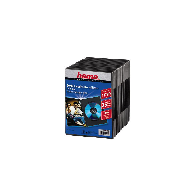 HAMA 25 Boîtiers DVD SLIM